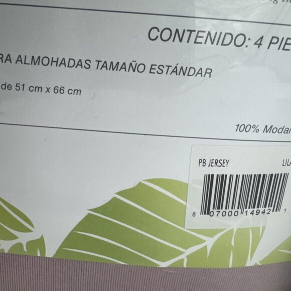 Pure Beech Jersey Knit Sheet Set QUEEN 100% Modal Lilac Soft 4 Piece Set NEW - Picture 9 of 11